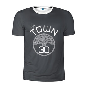 Мужская футболка 3D спортивная с принтом Stephen Curry форма GSW Town , 100% полиэстер с улучшенными характеристиками | приталенный силуэт, круглая горловина, широкие плечи, сужается к линии бедра | Тематика изображения на принте: 