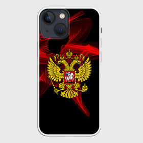 Чехол для iPhone 13 mini с принтом Русский ,  |  | abstraction | grunge | russia | sport | абстракция | герб | краска | русский | символика рф | спорт | спортивный | триколор | униформа | форма | я русский
