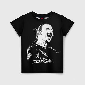 Детская футболка 3D с принтом Zlatan Ibrahimovic , 100% гипоаллергенный полиэфир | прямой крой, круглый вырез горловины, длина до линии бедер, чуть спущенное плечо, ткань немного тянется | football | златан ибрагимович | игрок | сборная швеции | футбол | футболист