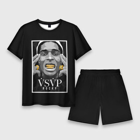 Мужской костюм с шортами 3D с принтом ASAP Rocky ,  |  | aap | asap | asaprocky | explicit | mayers | rakim | rakimmayers | rocky | testing | worldwide | асап | майерс | откровенный | раким | ракиммайерс | роки | рокки | эйсап | эйсэп