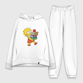 Женский костюм хлопок Oversize с принтом Лиза Симпсон ,  |  | bart | family | homer | lisa | school | simpsons | springfield | анимация | барт | гомер | желтый | комедия | лентяй | лиза | мардж | мульт | мультфильм | мэгги | отец | пончик | ребенок | родители | семья | сериал | симпсоны | смех