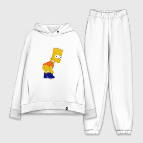 Женский костюм хлопок Oversize с принтом Барт ,  |  | bart | family | homer | lisa | school | simpsons | springfield | анимация | барт | гомер | желтый | комедия | лентяй | лиза | мардж | мульт | мультфильм | мэгги | отец | пончик | ребенок | родители | семья | сериал | симпсоны | смех