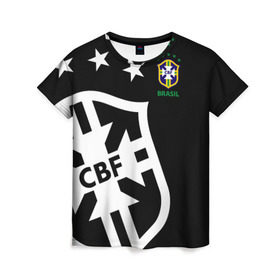 Женская футболка 3D с принтом Brazil Exclusive , 100% полиэфир ( синтетическое хлопкоподобное полотно) | прямой крой, круглый вырез горловины, длина до линии бедер | бразилии | бразилия | европы | мира | сборная | форма | футбол | чемпионат