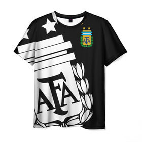 Мужская футболка 3D с принтом Argentina Exclusive , 100% полиэфир | прямой крой, круглый вырез горловины, длина до линии бедер | аргентина | аргентины | месси | мира | сборная | форма | чемпионат