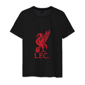 Мужская футболка хлопок с принтом FC Liverpool , 100% хлопок | прямой крой, круглый вырез горловины, длина до линии бедер, слегка спущенное плечо. | Тематика изображения на принте: liverpool | англия | ливерпуль | лига чемпионов | чемпионат
