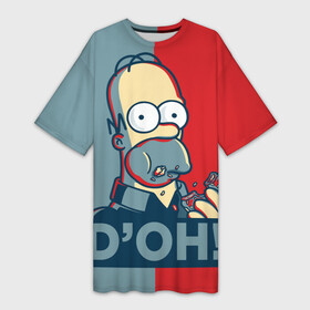 Платье-футболка 3D с принтом Homer Simpson (DOH) ,  |  | bart | doh | homer | homer simpson | hope | hope poster | lisa | march | poster | simpsons | барт. лиза | гомер | мардж | мегги | пончик | пончик и гомер | симпсоны