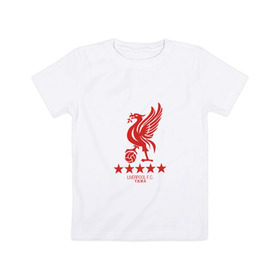 Детская футболка хлопок с принтом Liverpool FC , 100% хлопок | круглый вырез горловины, полуприлегающий силуэт, длина до линии бедер | Тематика изображения на принте: liverpool | ливерпуль | лига чемпионов | спорт | футбол | чемпионат