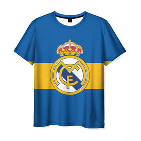 Мужская футболка 3D с принтом Реал Мадрид , 100% полиэфир | прямой крой, круглый вырез горловины, длина до линии бедер | football | logo | real madrid | spain | sport | арт | испания | лига | лого | реал | спорт | текстура | фк | футбол | футбольный клуб | эмблема