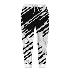 Женские брюки 3D с принтом HEXAGON - Black and White , полиэстер 100% | прямой крой, два кармана без застежек по бокам, с мягкой трикотажной резинкой на поясе и по низу штанин. В поясе для дополнительного комфорта — широкие завязки | 