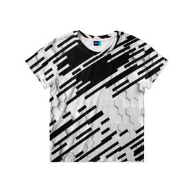 Детская футболка 3D с принтом HEXAGON - Black and White , 100% гипоаллергенный полиэфир | прямой крой, круглый вырез горловины, длина до линии бедер, чуть спущенное плечо, ткань немного тянется | 