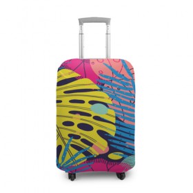 Чехол для чемодана 3D с принтом Тропики fashion , 86% полиэфир, 14% спандекс | двустороннее нанесение принта, прорези для ручек и колес | fashion | leaf | листья | мода | море | отдых | природа | тропики