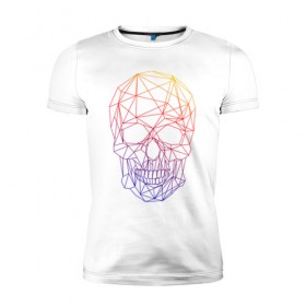 Мужская футболка премиум с принтом The Skull (Fade) , 92% хлопок, 8% лайкра | приталенный силуэт, круглый вырез ворота, длина до линии бедра, короткий рукав | 0x000000123 | fade | skull | градиент | лето | череп