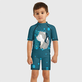 Детский купальный костюм 3D с принтом Wolf , Полиэстер 85%, Спандекс 15% | застежка на молнии на спине | волк | дикий | зверь | легенда | милые | миф | радуга | символ | сказка | существо | яркие