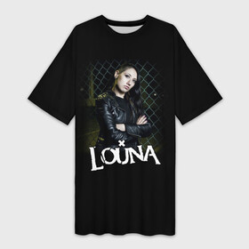 Платье-футболка 3D с принтом Louna ,  |  | louna | альтернативный | вит | виталий демиденко | група | группа | леонид кинзбурский | лу | луна | лусинэ геворкян | метал | ню | нюметал | панк | панкрок | пилот | рок | ру | рубен казарьян | серж