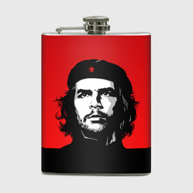 Фляга с принтом Che Guevara , металлический корпус | емкость 0,22 л, размер 125 х 94 мм. Виниловая наклейка запечатывается полностью | 
