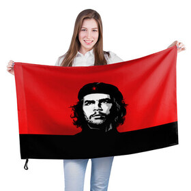 Флаг 3D с принтом Che Guevara , 100% полиэстер | плотность ткани — 95 г/м2, размер — 67 х 109 см. Принт наносится с одной стороны | 