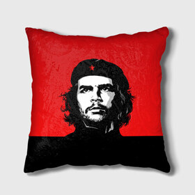 Подушка 3D с принтом Che Guevara , наволочка – 100% полиэстер, наполнитель – холлофайбер (легкий наполнитель, не вызывает аллергию). | состоит из подушки и наволочки. Наволочка на молнии, легко снимается для стирки | 