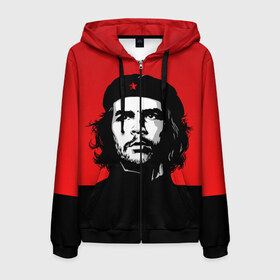 Мужская толстовка 3D на молнии с принтом Che Guevara , 100% полиэстер | длина до линии бедра, манжеты и пояс оформлены мягкой тканевой резинкой, двухслойный капюшон со шнурком для регулировки, спереди молния, по бокам два кармана | 