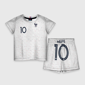 Детский костюм с шортами 3D с принтом Mbappe away WC 2018 ,  |  | confederation | cup | euro | france | world | европы | килиан | конфедераций | кубок | мбаппе | мира | франция | чемпионат