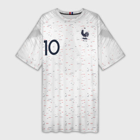 Платье-футболка 3D с принтом Mbappe away WC 2018 ,  |  | confederation | cup | euro | france | world | европы | килиан | конфедераций | кубок | мбаппе | мира | франция | чемпионат