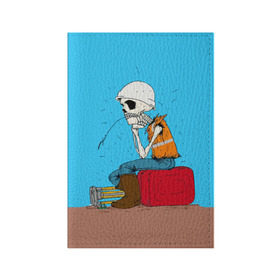 Обложка для паспорта матовая кожа с принтом Скелетон геодезист 3D , натуральная матовая кожа | размер 19,3 х 13,7 см; прозрачные пластиковые крепления | Тематика изображения на принте: surveyor | геодезист | геодезия | скелет | скелетон