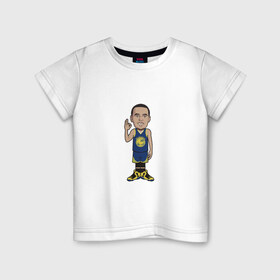 Детская футболка хлопок с принтом Steph Curry , 100% хлопок | круглый вырез горловины, полуприлегающий силуэт, длина до линии бедер | basketball | golden state warriors | nba | stephen curry | баскетбол | голден стэйт уорриорз | нба | стефен карри