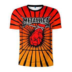 Мужская футболка 3D спортивная с принтом Metallica , 100% полиэстер с улучшенными характеристиками | приталенный силуэт, круглая горловина, широкие плечи, сужается к линии бедра | anger | fans | metall | metallica | st | альбом | альбома | группа | логотип | металл | металлика | обложка | фанат