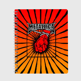 Тетрадь с принтом Metallica , 100% бумага | 48 листов, плотность листов — 60 г/м2, плотность картонной обложки — 250 г/м2. Листы скреплены сбоку удобной пружинной спиралью. Уголки страниц и обложки скругленные. Цвет линий — светло-серый
 | anger | fans | metall | metallica | st | альбом | альбома | группа | логотип | металл | металлика | обложка | фанат