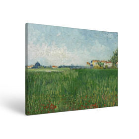 Холст прямоугольный с принтом Ван Гог. Сельские Дома , 100% ПВХ |  | вангог | винсент | живопись | картина