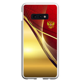 Чехол для Samsung S10E с принтом RUSSIA SPORT Red and Gold , Силикон | Область печати: задняя сторона чехла, без боковых панелей | abstract | design | geometry | hexagon | red and black | russia | sport | texture | абстракция | геометрия | герб | дизайн | патриот | патриотизм | россия | русский | соты | спорт | текстура | шестиугольники