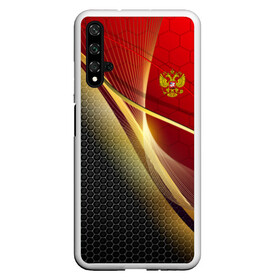 Чехол для Honor 20 с принтом RUSSIA SPORT Red and Black , Силикон | Область печати: задняя сторона чехла, без боковых панелей | abstract | design | geometry | hexagon | red and black | russia | sport | texture | абстракция | геометрия | герб | дизайн | патриот | патриотизм | россия | русский | соты | спорт | текстура | шестиугольники