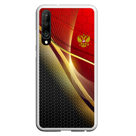 Чехол для Honor P30 с принтом RUSSIA SPORT Red and Black , Силикон | Область печати: задняя сторона чехла, без боковых панелей | abstract | design | geometry | hexagon | red and black | russia | sport | texture | абстракция | геометрия | герб | дизайн | патриот | патриотизм | россия | русский | соты | спорт | текстура | шестиугольники