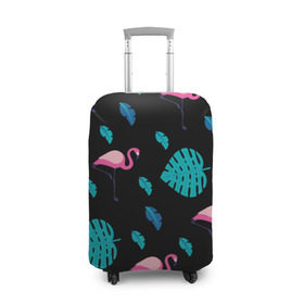 Чехол для чемодана 3D с принтом Узор из фламинго , 86% полиэфир, 14% спандекс | двустороннее нанесение принта, прорези для ручек и колес | африка | крылья | мода | прикольные | природа | птица | розовый | фламинго | цвет | яркие