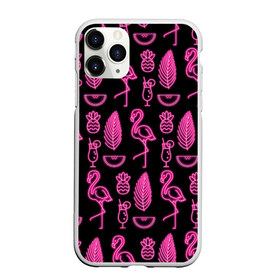 Чехол для iPhone 11 Pro матовый с принтом Светящийся фламинго , Силикон |  | африка | крылья | мода | прикольные | природа | птица | розовый | фламинго | цвет | яркие