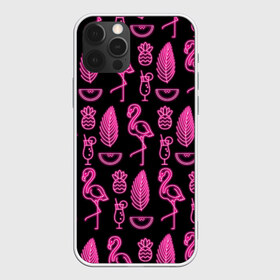 Чехол для iPhone 12 Pro Max с принтом Светящийся фламинго , Силикон |  | Тематика изображения на принте: африка | крылья | мода | прикольные | природа | птица | розовый | фламинго | цвет | яркие
