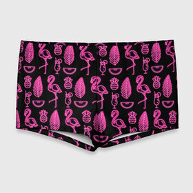 Мужские купальные плавки 3D с принтом Светящийся фламинго , Полиэстер 85%, Спандекс 15% |  | африка | крылья | мода | прикольные | природа | птица | розовый | фламинго | цвет | яркие
