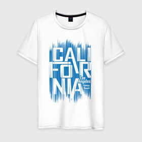 Мужская футболка хлопок с принтом California , 100% хлопок | прямой крой, круглый вырез горловины, длина до линии бедер, слегка спущенное плечо. | california | los angeles | америка | калифорния | лос анджелес | сша
