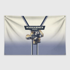 Флаг-баннер с принтом Warhammer 40000 Tau Empire , 100% полиэстер | размер 67 х 109 см, плотность ткани — 95 г/м2; по краям флага есть четыре люверса для крепления | 40000 | game | rts | tau | warhammer | warhammer40000 | вархаммер | игры | тау