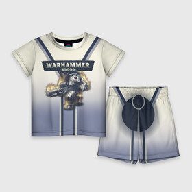 Детский костюм с шортами 3D с принтом Warhammer 40000: Tau Empire ,  |  | 40000 | game | rts | tau | warhammer | warhammer40000 | вархаммер | игры | тау