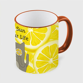 Кружка 3D с принтом More Sun In Your Life , керамика | ёмкость 330 мл | Тематика изображения на принте: cat | kitty | lemon | lemonade | limon | pussycat | summer | жара | желтый | кот | котенок | котики | котэ | кошка | лемон | лемонад | лето | лимон | лимонад | позитив | серый | сок | солнце | сочный | фрукт | цитрус | черный | яркий