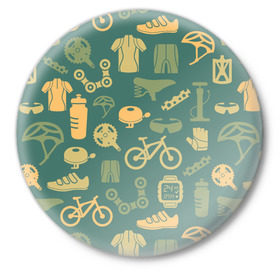Значок с принтом Велосипед Текстура ,  металл | круглая форма, металлическая застежка в виде булавки | Тематика изображения на принте: байк | велик | вело | велосипед | велосипеды | велоспорт | с велосипедом | спорт