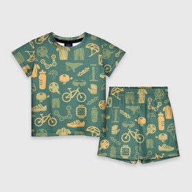 Детский костюм с шортами 3D с принтом Велосипед Текстура ,  |  | Тематика изображения на принте: байк | велик | вело | велосипед | велосипеды | велоспорт | с велосипедом | спорт