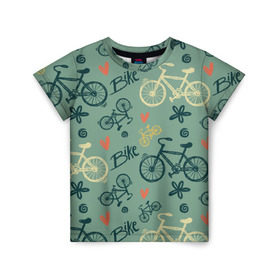 Детская футболка 3D с принтом Велосипед Текстура , 100% гипоаллергенный полиэфир | прямой крой, круглый вырез горловины, длина до линии бедер, чуть спущенное плечо, ткань немного тянется | байк | велик | вело | велосипед | велосипеды | велоспорт | с велосипедом | спорт
