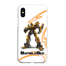 Чехол для iPhone XS Max матовый с принтом Bumblebee , Силикон | Область печати: задняя сторона чехла, без боковых панелей | bumblebee | бамблби | герой | камаро | прайм | трансформеры | фильм | шевроле