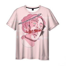 Мужская футболка 3D с принтом Lil Peep (1) , 100% полиэфир | прямой крой, круглый вырез горловины, длина до линии бедер | Тематика изображения на принте: baby | benz truck | cry | cry baby | lil | lil peep | peep | лил | лил пип | пип