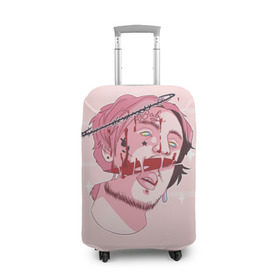 Чехол для чемодана 3D с принтом Lil Peep (1) , 86% полиэфир, 14% спандекс | двустороннее нанесение принта, прорези для ручек и колес | baby | benz truck | cry | cry baby | lil | lil peep | peep | лил | лил пип | пип