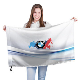 Флаг 3D с принтом BMW BRAND SPORT , 100% полиэстер | плотность ткани — 95 г/м2, размер — 67 х 109 см. Принт наносится с одной стороны | 