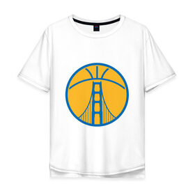 Мужская футболка хлопок Oversize с принтом Golden State Warriors , 100% хлопок | свободный крой, круглый ворот, “спинка” длиннее передней части | 