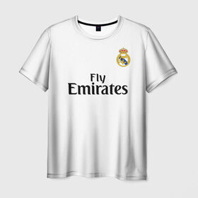 Мужская футболка 3D с принтом Ramos home 18-19 , 100% полиэфир | прямой крой, круглый вырез горловины, длина до линии бедер | champions | league | madrid | ramos | real | sergio | spain | испания | лига | мадрид | рамос | реал | серхио | чемпионов