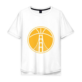 Мужская футболка хлопок Oversize с принтом Golden State Warriors , 100% хлопок | свободный крой, круглый ворот, “спинка” длиннее передней части | basketball | golden state warriors | nba | баскетбол | голден стэйт уорриорз | нба